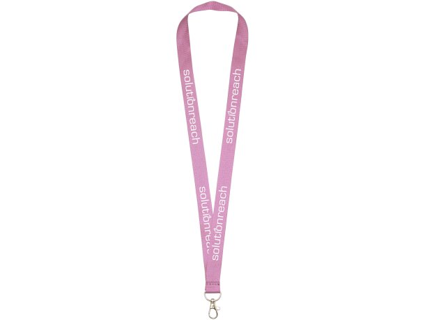 Lanyard coloridos con mosquetón práctico Impey y gran calidad Rosa detalle 33