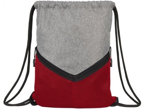 Mochila saco con logotipo para empresa Voyager original deportiva Rojo/gris detalle 6