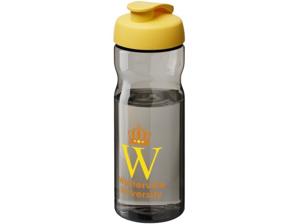 Bidón deportivo de 650 ml con tapa Flip personalizado carbón/amarillo