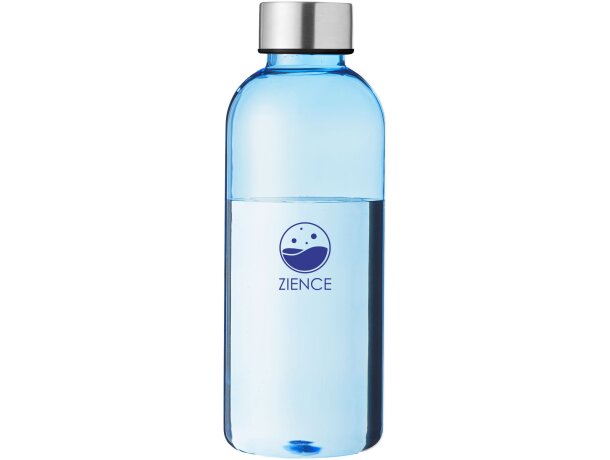 Botella deportiva sencilla con tapa de aluminio personalizada merchandising azul transparente