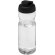 Bidón deportivo de 650 ml con tapa Flip personalizado transparente claro/negro intenso