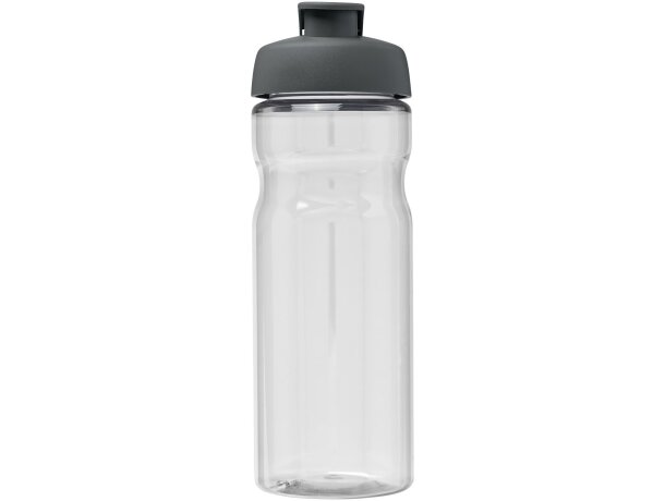 Bidón deportivo de 650 ml con tapa Flip personalizado transparente claro/gris