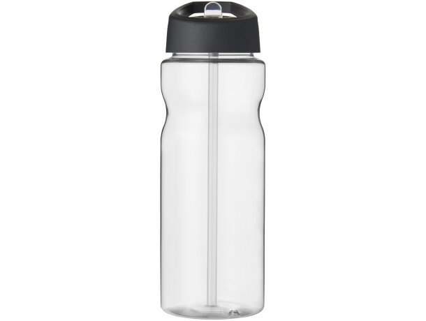 Bidón deportivo &quot;H2O Active® Base Tritan™&quot; de 650 ml personalizado transparente claro/negro intenso