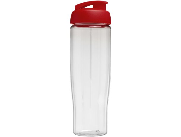 H2O Active® Tempo Bidón deportivo con Tapa Flip de 700 ml personalizado transparente/rojo