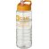 H2O Active® Treble Bidón deportivo con tapa con boquilla de 750 ml personalizado transparente/naranja