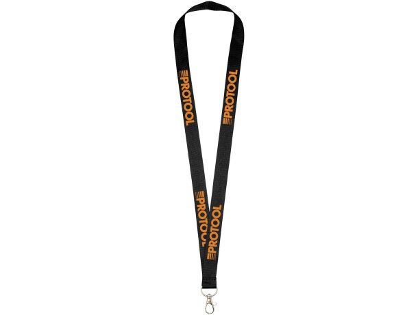 Lanyard coloridos con mosquetón práctico Impey y gran calidad Negro intenso detalle 1