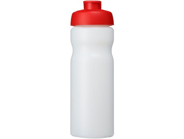 Baseline® Plus Bidón deportivo con tapa Flip de 650 ml personalizado transparente/rojo