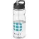 Bidón deportivo &quot;H2O Active® Base Tritan™&quot; de 650 ml personalizado transparente claro/negro intenso