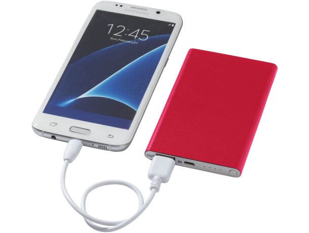 Powerbank delgada y ligera PEP con indicadores LED y 4000 mAh Rojo detalle 39