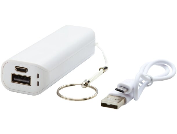 Powerbank de 1200 mAh Span con llavero y cable USB a micro USB Blanco detalle 11