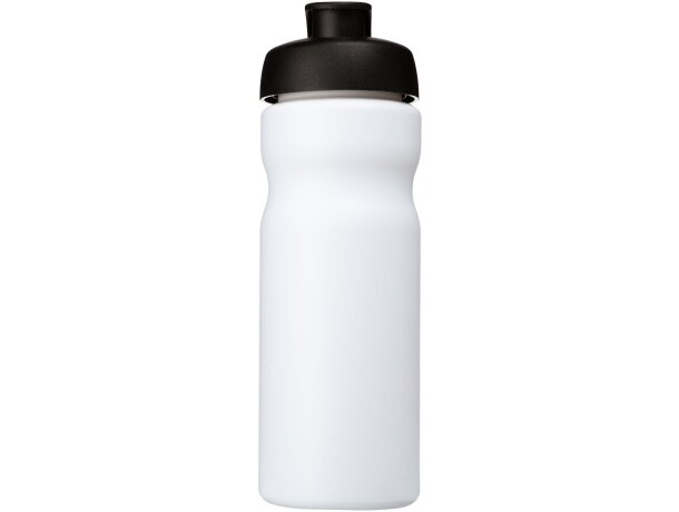 Baseline® Plus Bidón deportivo con tapa Flip de 650 ml personalizado blanco/negro intenso