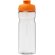 Bidón deportivo de 650 ml con tapa Flip personalizado transparente claro/naranja