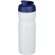 Baseline® Plus Bidón deportivo con tapa Flip de 650 ml personalizado transparente/azul