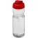 Bidón deportivo de 650 ml con tapa Flip personalizado transparente claro/rojo