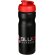 Baseline® Plus Bidón deportivo con tapa Flip de 650 ml personalizado negro intenso/rojo