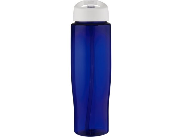 Bidón para deporte de 700 ml con tapa con boquilla  personalizado blanco/azul