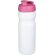 Baseline® Plus Bidón deportivo con tapa Flip de 650 ml personalizado blanco/rosa