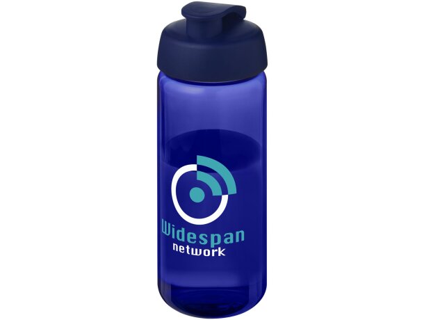 Bidón deportivo con tapa Flip de 600 ml personalizado azul/azul