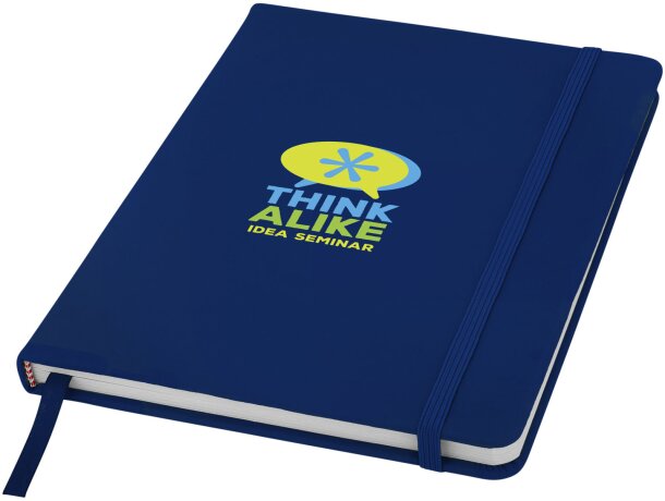 Libreta con banda elastica personalizadas con hojas punteadas poliuretano Azul marino detalle 4