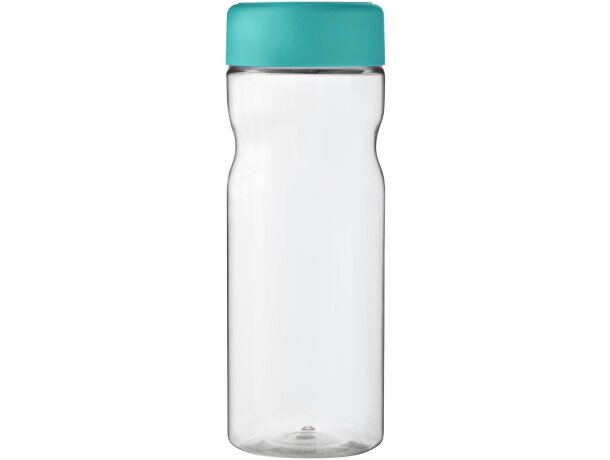 Bidón deportivo de 650 ml con tapa de rosca personalizado transparente claro/azul aqua