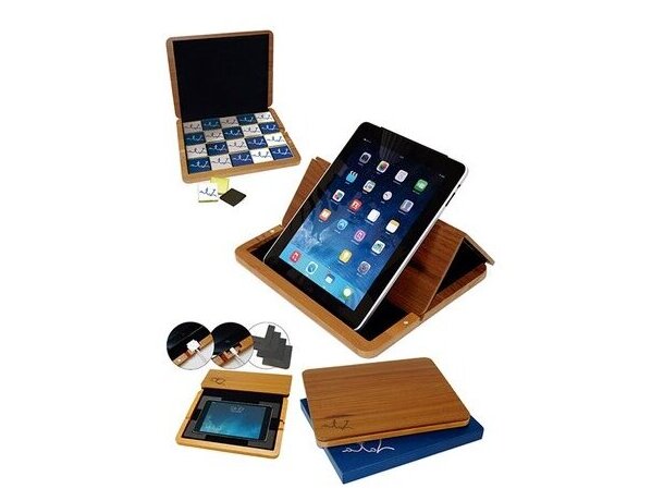 Soporte plegable personalizado de madera para tablet