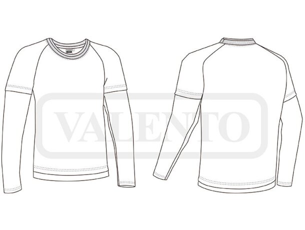 Camisetas para personalizar manga larga Denver Valento con diseño bicolor y doble manga 100% algodón 160 g/m2