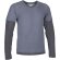 Camisetas para personalizar manga larga Denver Valento con diseño bicolor y doble manga 100% algodón 160 g/m2 azul tejano/gris carbon