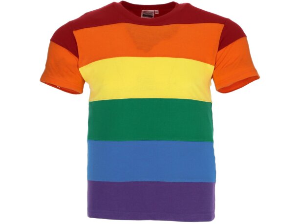 Camiseta manga corta para hombre con logo Rainbow Valento 100% algodón 160 g/m2 corte regular detalle 2