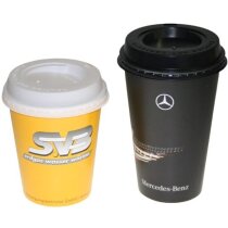 Vaso grabado con logo elegantes vasos de papel con asa para café caliente