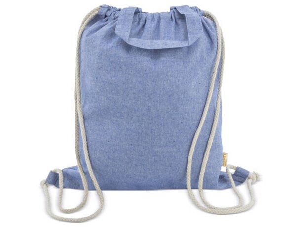 Bolsa mochila de algodon reciclado Agra azul