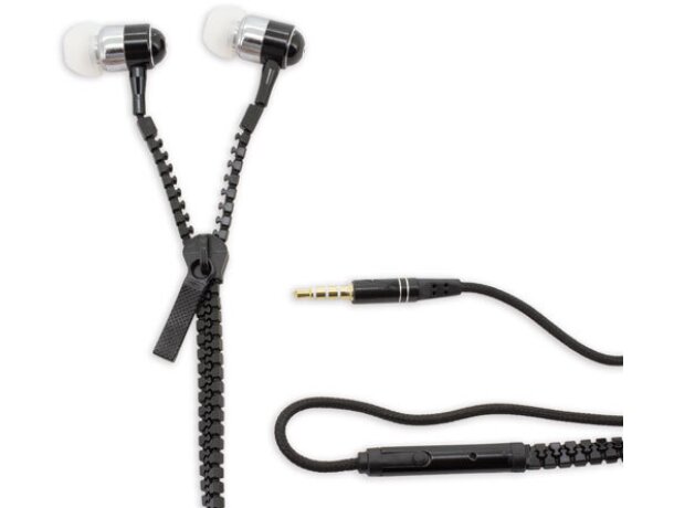 Auriculares cremallera Sany negro