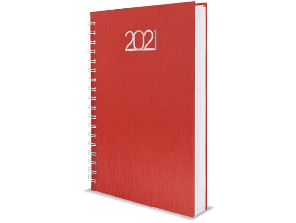 Agenda anilla metalizada Nick personalizado rojo