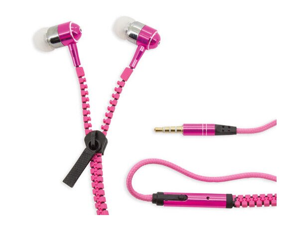 Auriculares cremallera Sany fucsia