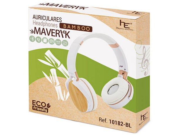 Auriculares de bambú blanco