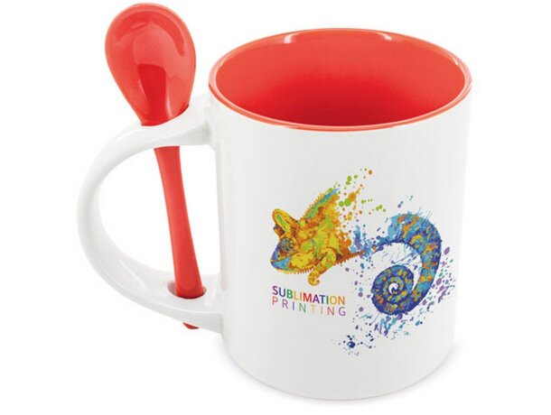 Mug sublimacion redonda con cuchara Neiva rojo