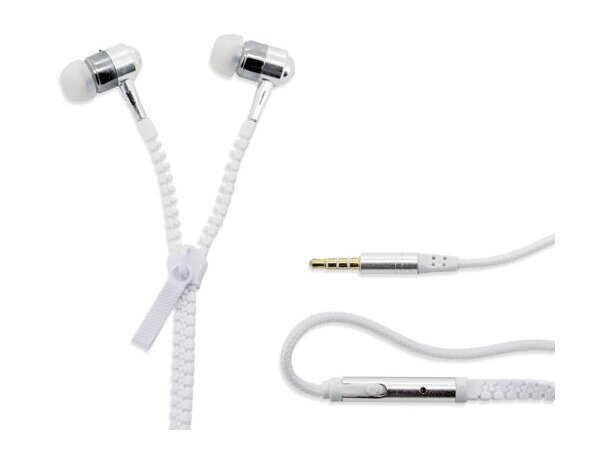 Auriculares cremallera Sany blanco