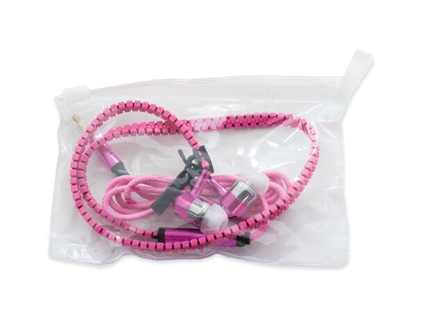 Auriculares cremallera Sany fucsia