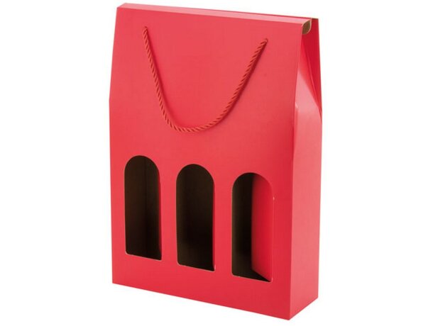 Caja de carton luxe 3 pcs meseguera rojo