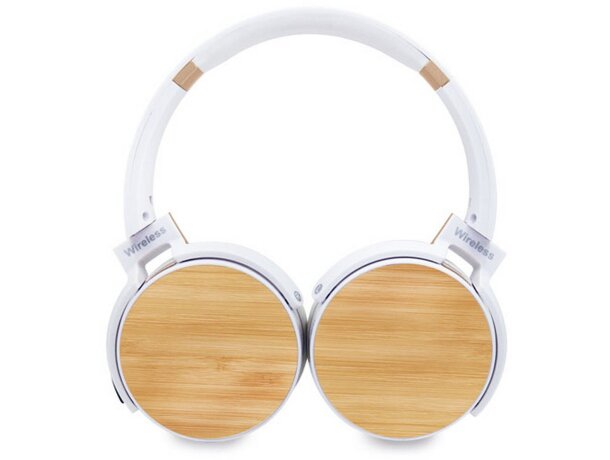 Auriculares de bambú blanco