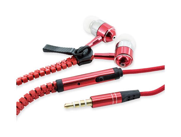 Auriculares cremallera Sany rojo