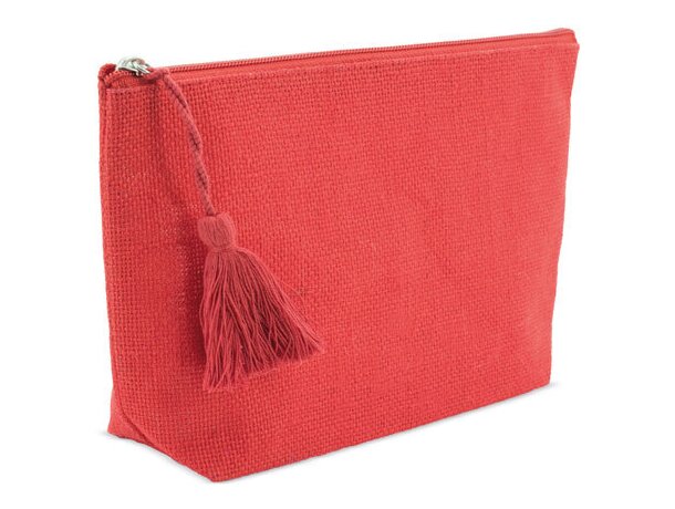 Neceser jute laminado borla rojo