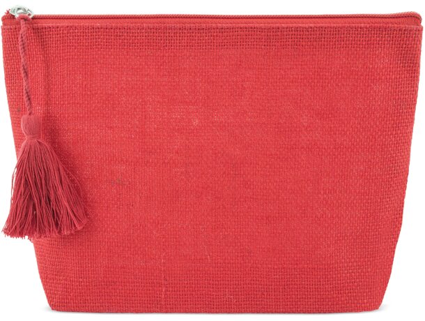 Neceser jute laminado borla rojo