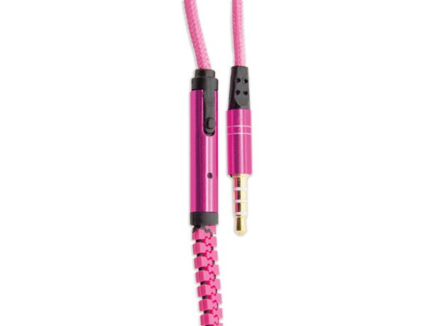 Auriculares cremallera Sany fucsia