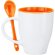 Tazas con estilo Akebia cerámica 350ml aptas microondas y lavavajillas Blanco/naranja