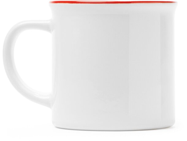 Tazas de cerámica Kumbo diseño retro especial para sublimar 300ml Blanco/rojo detalle 7