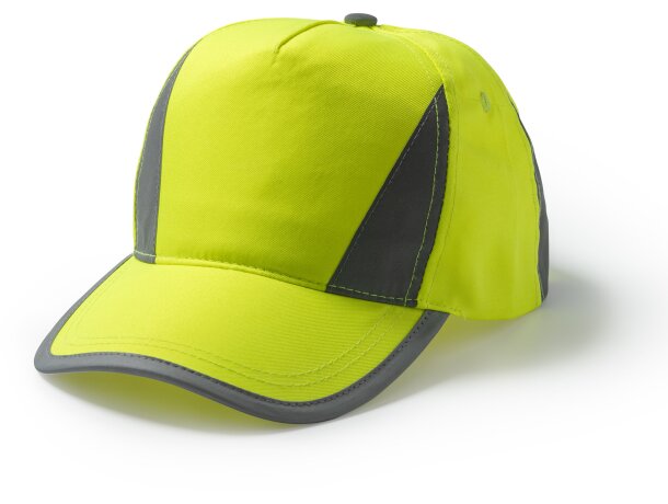 Gorras de béisbol con detalles reflectantes Balder cierre ajustable Amarillo fluor detalle 6