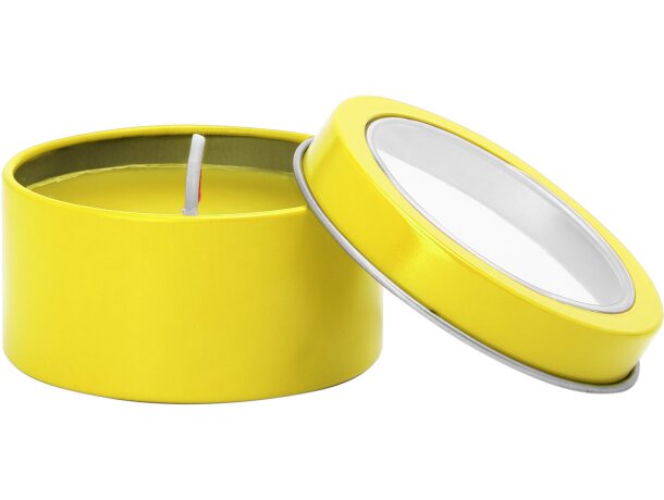 Velas Flake aromáticas de vainilla en recipiente metálico con ventana Amarillo detalle 9