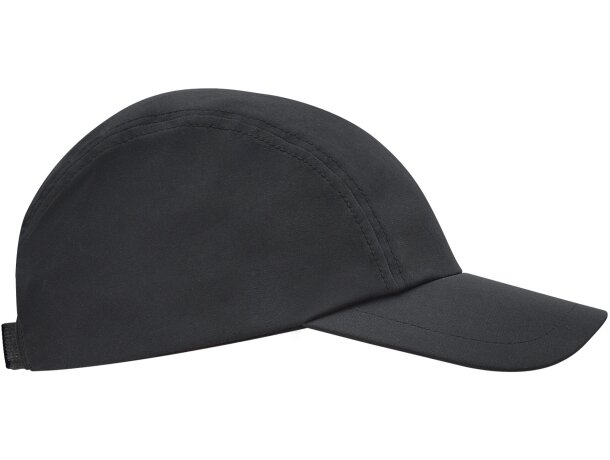 Gorra running para publicidad Mercury ligera tres paneles ajustable velcro Negro detalle 12