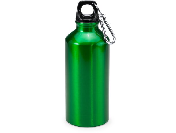 Botellas de aluminio con mosquetón Athletic 400ml colores divertidos Verde helecho detalle 7