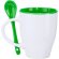 Tazas con estilo Akebia cerámica 350ml aptas microondas y lavavajillas Blanco/verde helecho